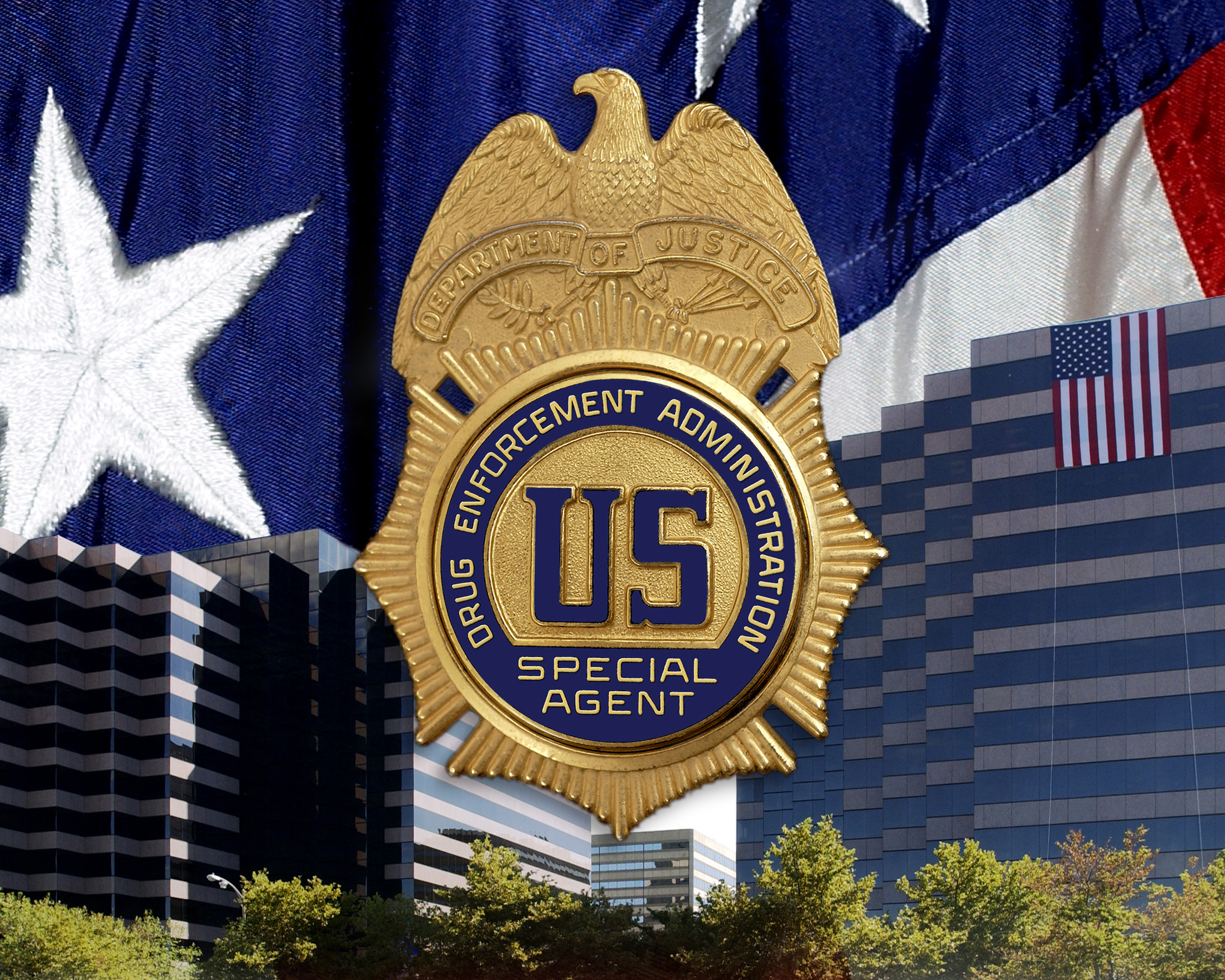 DEA Badge and HQ