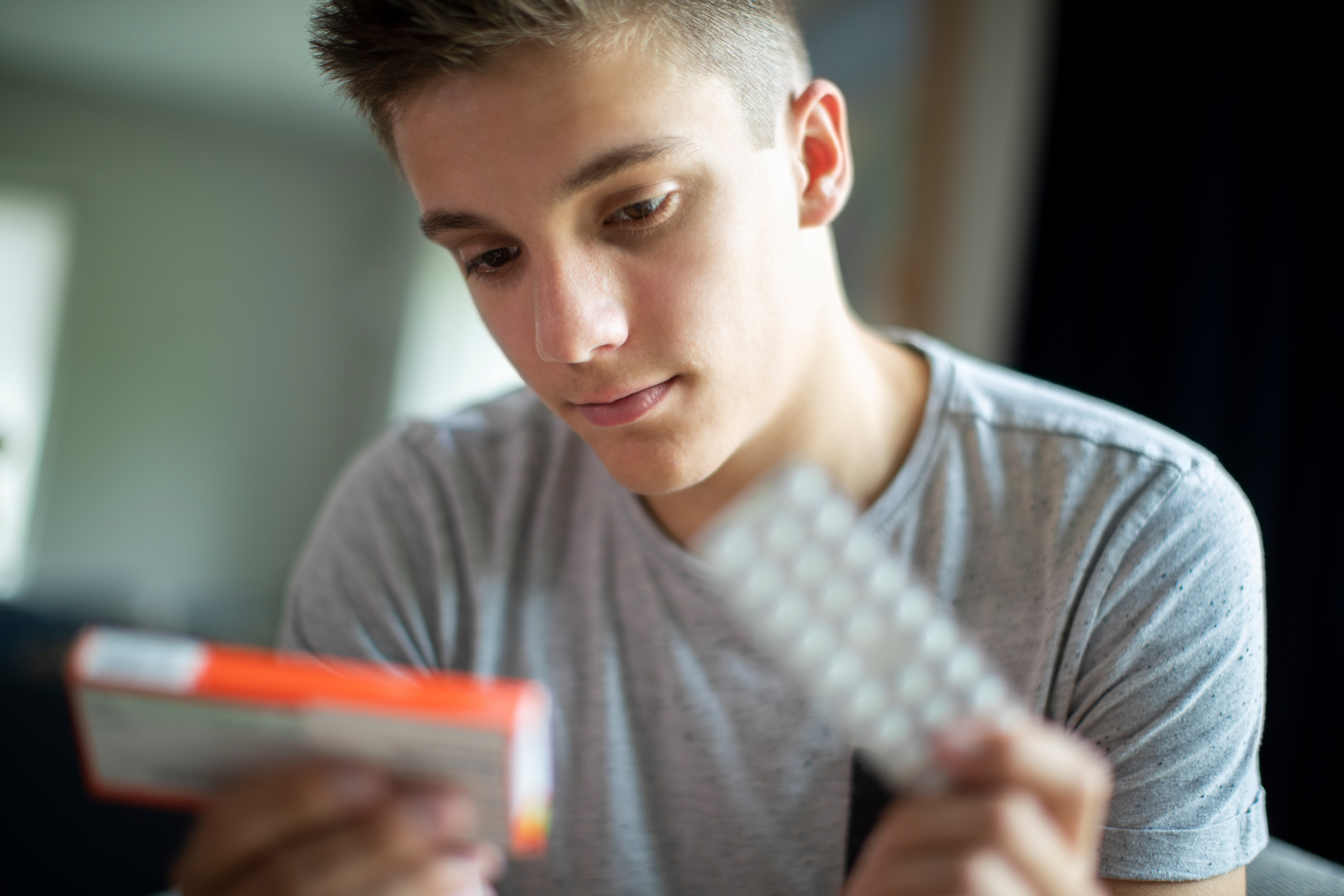 Teen takes medication