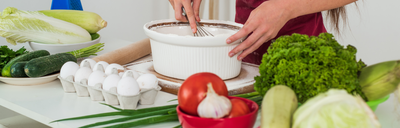 Teen prepares food