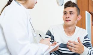 teen talking to doctor