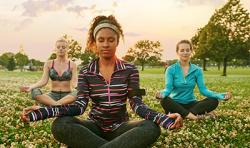 people meditating