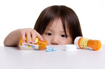 children with pill bottles