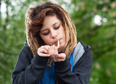 teen girl smoking marijuana